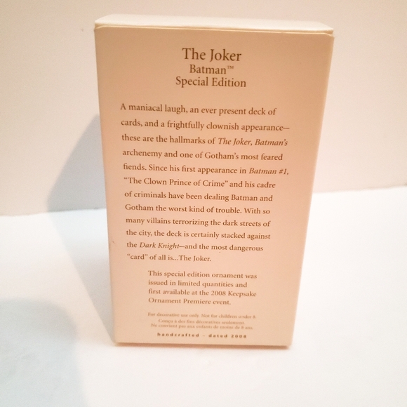 Hallmark Keepsake Joker Christmas Ornament Batman 2008 Special Edition DC Comics - Picture 2 of 5